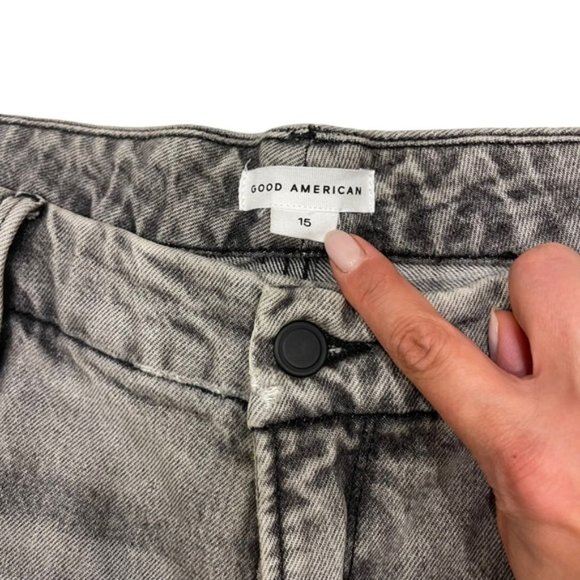 Good American Good Classic Side Slit Washed Out Black/Gray NWT Size15 Plus Size - Picture 6 of 9